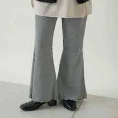 kastane カスタネ ギンガムチェックフレアパンツ