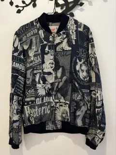 ヒステリックグラマー HG POSTERS 総柄　リブ　ジャケット ブルゾン