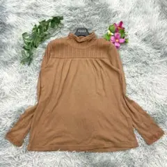 【Samansa Mos2】長袖ニット ハイネック (F) ブラウン トップス