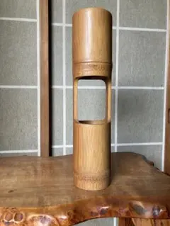 竹　二重切　花入れ　④ 変竹二重切（花入）