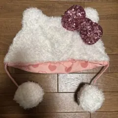 ⭐️1度使用のみ⭐️USJ ハローキティポンポン付きファンキャップ