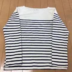 J2169 無印　ストライプ 長袖Tシャツ Mサイズ