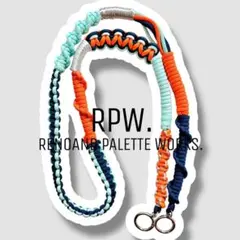 【1007】パラコード ショルダーストラップ スマホ ネイビー オレンジ