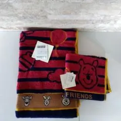 くまのプーさん 内野フェイスタオル、タオルハンカチ2点セット