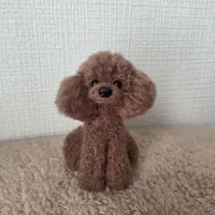 毛糸ぽんぽん　トイプードル レッド　ハンドメイドのサムネイル