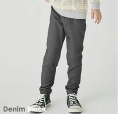 ever closet あったか 裏起毛 パンツ　デニムブラック120cm