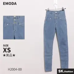 ★美品★ EMODA パンツ　スキニー　ハイウエスト　デニム　3連ボタン