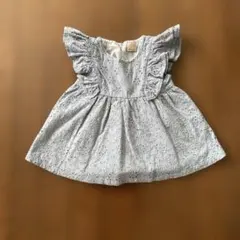 【プティマイン】くすみブルー総レースチュニック100