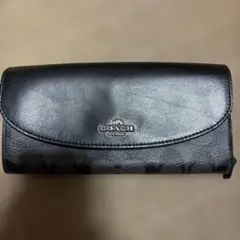 COACH 長財布 ブラック×グレー