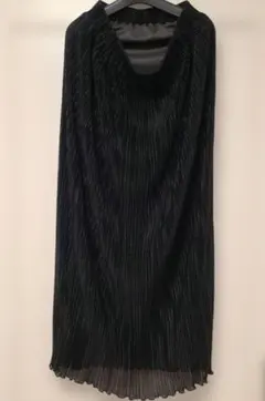ブラックプリーツロングスカート XL