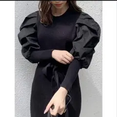 【最終お値下げ】dazzlin ボリュームコンビマーメイドニットワンピース