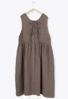 サマンサモスモス　Slow Linen バックリボンジャンスカ