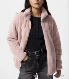 ファーリーフリースフルジップジャケット　ピンク