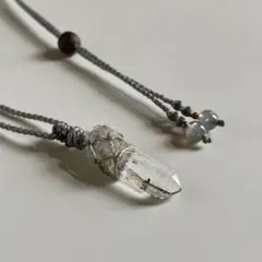ヒマラヤ水晶 ガネッシュヒマール ＊ マクラメペンダント ネックレス 30