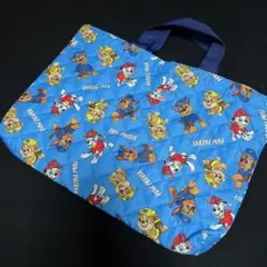 新品【ブルー総柄】パウパトロール キルティング レッスンバッグ