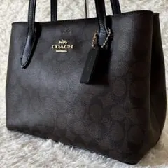 美品】 COACH F73293 シグネチャー トートバッグ ブラウン PVC - メルカリ