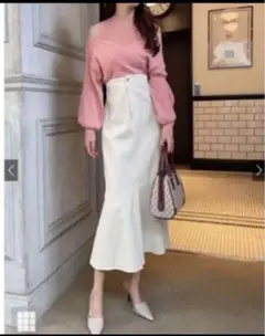 ツイルハイウエストマーメイドスカート　GRL　[kz56]