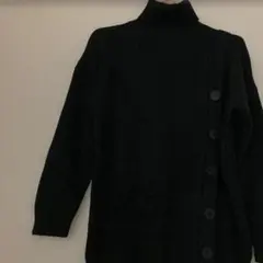 長袖 タートルネックセーター レディース 黒 フリーサイズ ニット 秋冬