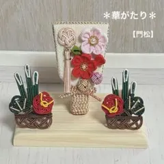 つまみ細工　精霊馬　蓮の花とお地蔵様　曼珠沙華飾り　ミニ(中) つまみ細工 ⚠️訳あり商品！ 精霊馬 蓮の花とお地蔵様 曼珠沙華飾り