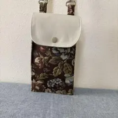 フラワーパターン スマホショルダーバッグ
