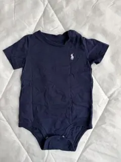 ネイビー ポロシャツスタイルロンパース