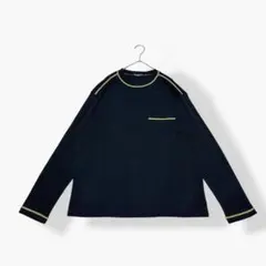 Syue men's Gallary 配色ステッチロンT ブラック ゴールド L