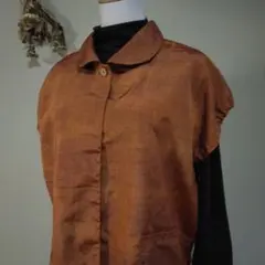 着物リメイク前開き⭐襟付きトップス