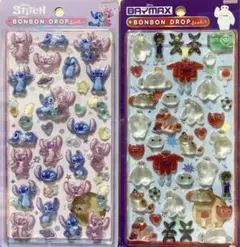 【国内正規品】ボンボンドロップシール ベイマックス　スティッチ＆エンジェル