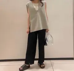 green label relaxing DEEP Vネック ニットベスト