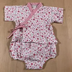 くろわっさんすべべ 甚平 セパレート風ロンパース 女の子 70 80