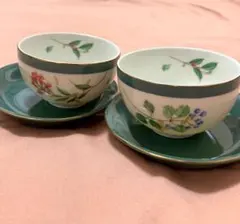 花柄カップ・ソーサー 2個セット
