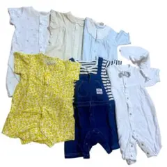 西松屋＊新生児～80cm 6点まとめ売り 2wayドレスオール ロンパース 半袖