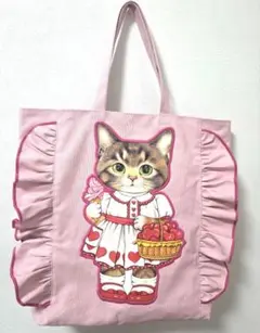 9.5号帆布フリル肩掛けBIGトート★コヤンイサムチョン★リトルサンダー★ピンク