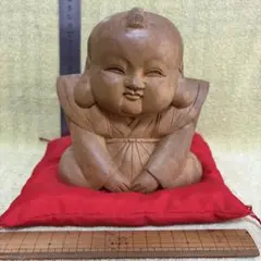 木製 福助　置物 彫刻
