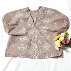 ロペピクニック/ROPE PICNIC【38】　花刺繍/ブラウス/ボリューム袖