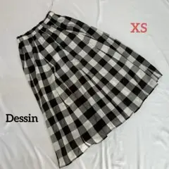 B168 デッサン 映えチェックスカート フレア XS