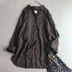 スピックアンドスパン　リネン　金ボタン　シャツ　ブラウス　麻　長袖