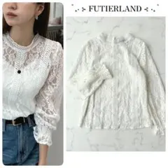 Futier Land 総レースレディトップス 長袖ブラウス カットソー M