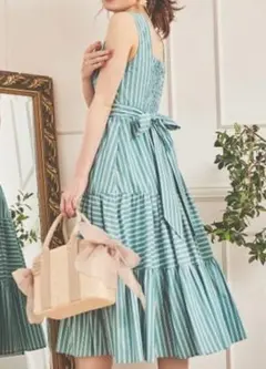 ★美品★31 Sons de mode ストライプバックリボン切替ワンピース S