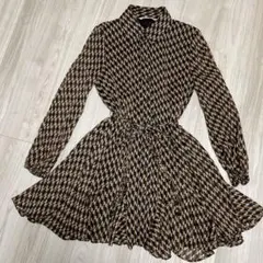 ZARA ザラ　ブラウスワンピース　シャツワンピース　マルチカラー　総柄