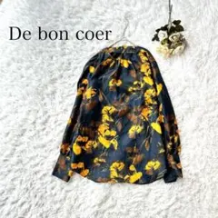 De bon coer フラワープリントブラウス　ブラック　日本製　Fのサムネイル