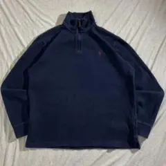 Polo Ralph Lauren ハーフジップニット M 刺繍ロゴ