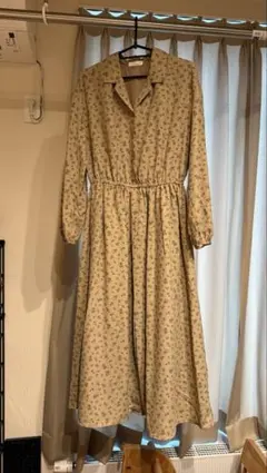 earth music&ecology ロング ワンピース 花柄 ベージュ