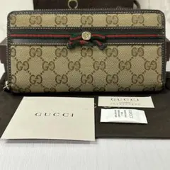 新品同様‼️ グッチ　GUCCI 財布　長財布　GGキャンバス　ラウンドファスナー