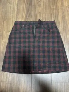 GU 赤黒チェック ミニスカート L