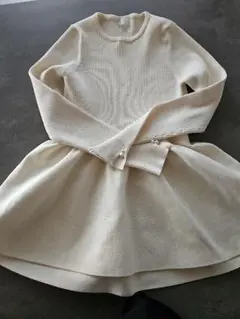 Sono　3Dフレアニットプルオーバーペプラムニット　ホワイト　ソーノ