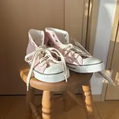 ピンク ハイカットスニーカー インソール付き