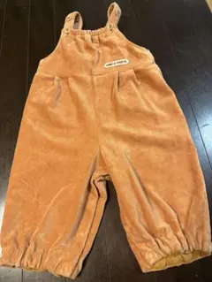 オレンジ コーデュロイ オーバーオール　コムサフォセット　80〜90