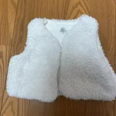 PETIT BATEAU ホワイト ベビーベスト T2