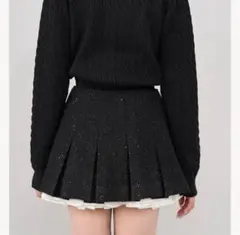 スパンコールツイードミニスカート